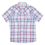 QUIKSILVER Mid Fit Mens Shirt Blue Check Long Sleeve L