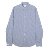 CALVIN KLEIN Slim Fit Mens Shirt Blue Check Long Sleeve M