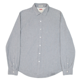 LEVI'S Slim Fit Mens Shirt Grey Striped Long Sleeve L