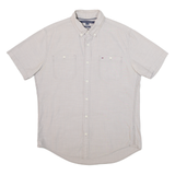 TOMMY HILFIGER Custom Fit Mens Plain Shirt Grey M