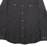 CALVIN KLEIN Mens Plain Shirt Black Long Sleeve M