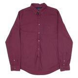 TOMMY HILFIGER New York Fit Mens Plain Shirt Red Long Sleeve L