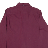 TOMMY HILFIGER New York Fit Mens Plain Shirt Red Long Sleeve L