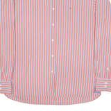 TOMMY HILFIGER Mens Shirt Red Striped Long Sleeve L