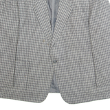 Mens Blazer Jacket Grey Crazy Pattern L