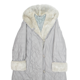 Womens Quilted Jacket Grey L