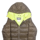 JACK WOLFSKIN Womens Puffer Coat Brown Hooded XS