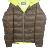 JACK WOLFSKIN Womens Puffer Coat Brown Hooded XS