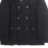 MCGREGOR Mens Overcoat Jacket Black Wool L
