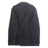 MCGREGOR Mens Overcoat Jacket Black Wool L