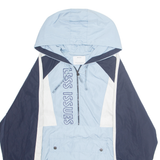 BERSHKA Mens Jacket Blue Hooded L