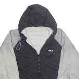 FILA Mens Rain Jacket Black Hooded XL