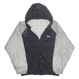 FILA Mens Rain Jacket Black Hooded XL