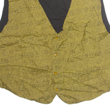 Mens Waistcoat Green Crazy Pattern XL