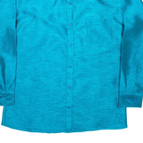 AMAZON Slim Fit Mens Plain Shirt Blue Long Sleeve L