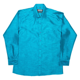 AMAZON Slim Fit Mens Plain Shirt Blue Long Sleeve L