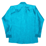 AMAZON Slim Fit Mens Plain Shirt Blue Long Sleeve L