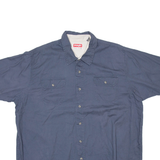WRANGLER Mens Plain Shirt Blue 2XL