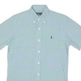 RALPH LAUREN Mens Shirt Green Check XS