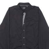 GUESS Mens Plain Shirt Black Long Sleeve L