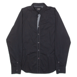 GUESS Mens Plain Shirt Black Long Sleeve L