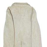 STRADIVARIUS Womens Blazer Jacket Beige Leather Suede 90s M