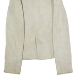 STRADIVARIUS Womens Blazer Jacket Beige Leather Suede 90s M