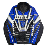 WULF SPORT Edinburgh Speedway Mens Motorcycle Jacket Blue Nylon Colourblock L