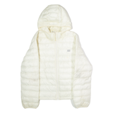LEVI'S Womens Puffer Jacket Cream Hooded S
