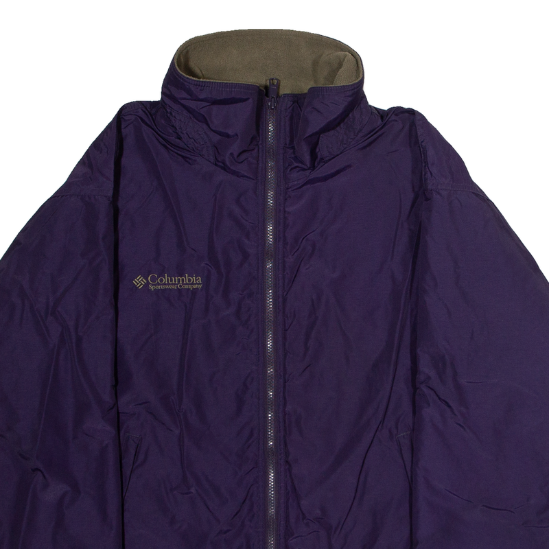 COLUMBIA Fleece Lined Womens Jacket Purple Nylon L