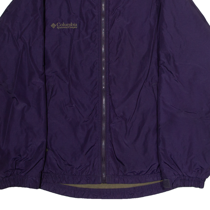 COLUMBIA Fleece Lined Womens Jacket Purple Nylon L