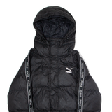 PUMA Womens Puffer Jacket Black Hooded UK 6