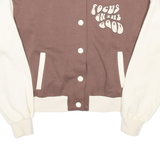 BERSHKA Focus On The Good Womens Varsity Jacket Brown L