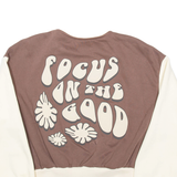 BERSHKA Focus On The Good Womens Varsity Jacket Brown L