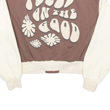 BERSHKA Focus On The Good Womens Varsity Jacket Brown L