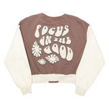 BERSHKA Focus On The Good Womens Varsity Jacket Brown L