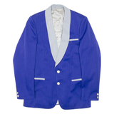 SCHULER Mens Blazer Jacket Purple Wool Striped M