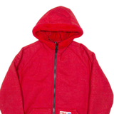 TEKLAN Sherpa Lined Mens Bomber Jacket Red Hooded M