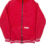 TEKLAN Sherpa Lined Mens Bomber Jacket Red Hooded M