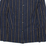MARCONA Womens Blazer Jacket Blue Wool Striped UK 16