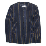 MARCONA Womens Blazer Jacket Blue Wool Striped UK 16