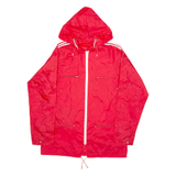 Mens Rain Jacket Red Hooded L