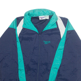 REEBOK Mens Track Jacket Blue Nylon L