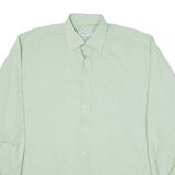 BURBERRY Mens Plain Shirt Green 90s Long Sleeve L