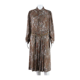 FINK MODELL Womens A-Line Dress Brown Paisley Midi L