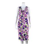 PHASE EIGHT Womens Pencil Dress Purple Floral Sleeveless Knee Length UK 10