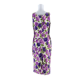 PHASE EIGHT Womens Pencil Dress Purple Floral Sleeveless Knee Length UK 10