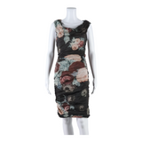 PHASE EIGHT Womens Pencil Dress Brown Floral Sleeveless Midi UK 12