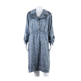 Womens Day Dress Blue Floral Long Sleeve Midi L