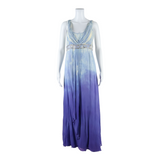 MONSOON Womens Ball Gown Dress Blue Silk Sleeveless Long UK 12